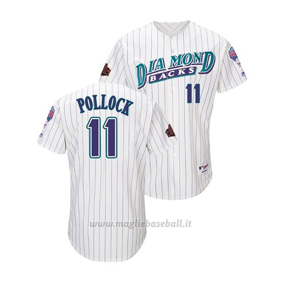 Maglia Baseball Uomo Arizona Diamondbacks A.j. Pollock Throwback 1998 Bianco